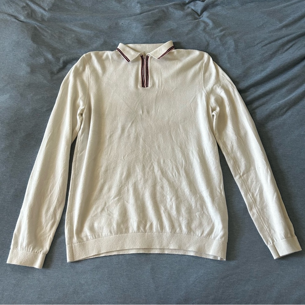 TopMan Quarter Zip Polo Long Sleeve